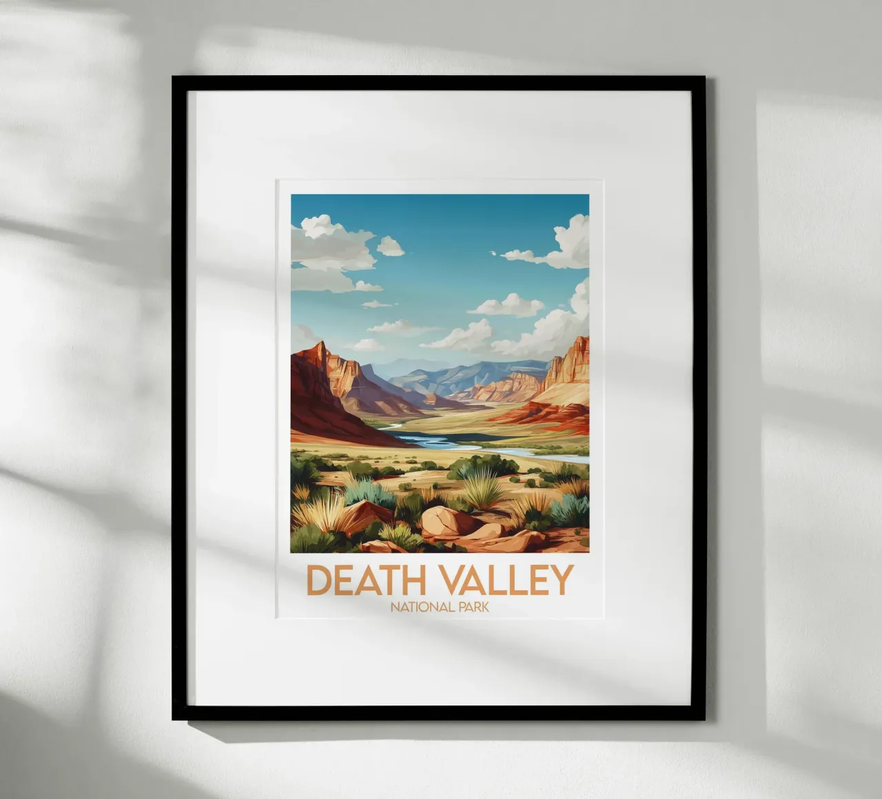 Parco Nazionale della Valle della Morte poster con telaio in plastica da Frame the World