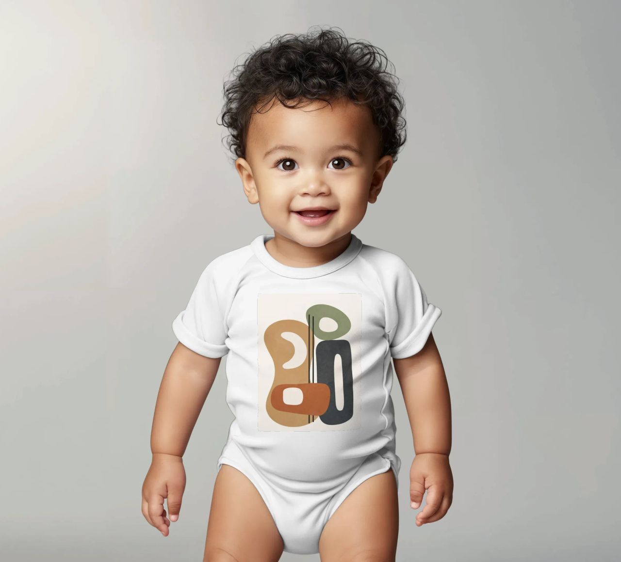 Modern Abstract Shapes 2 short-sleeve baby romper by cityart