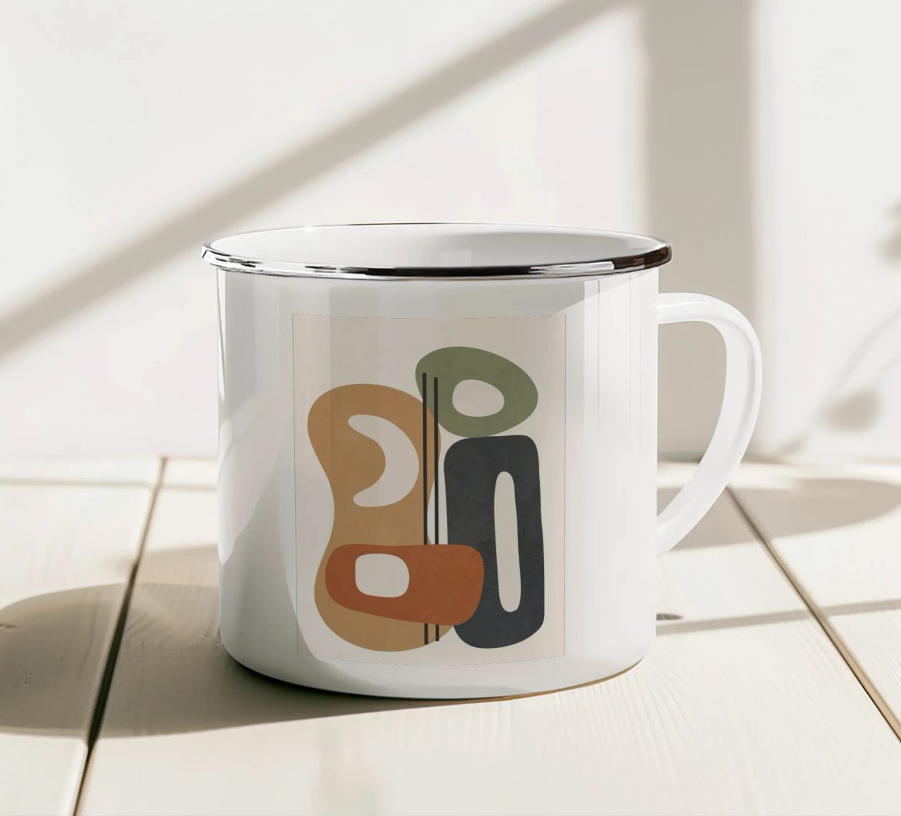 Modern Abstract Shapes 2 enamel mug by cityart