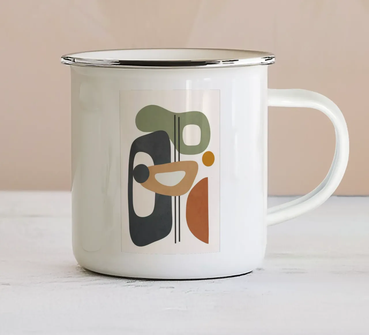 Modern Abstract Shapes 3 tazza in smalto da cityart