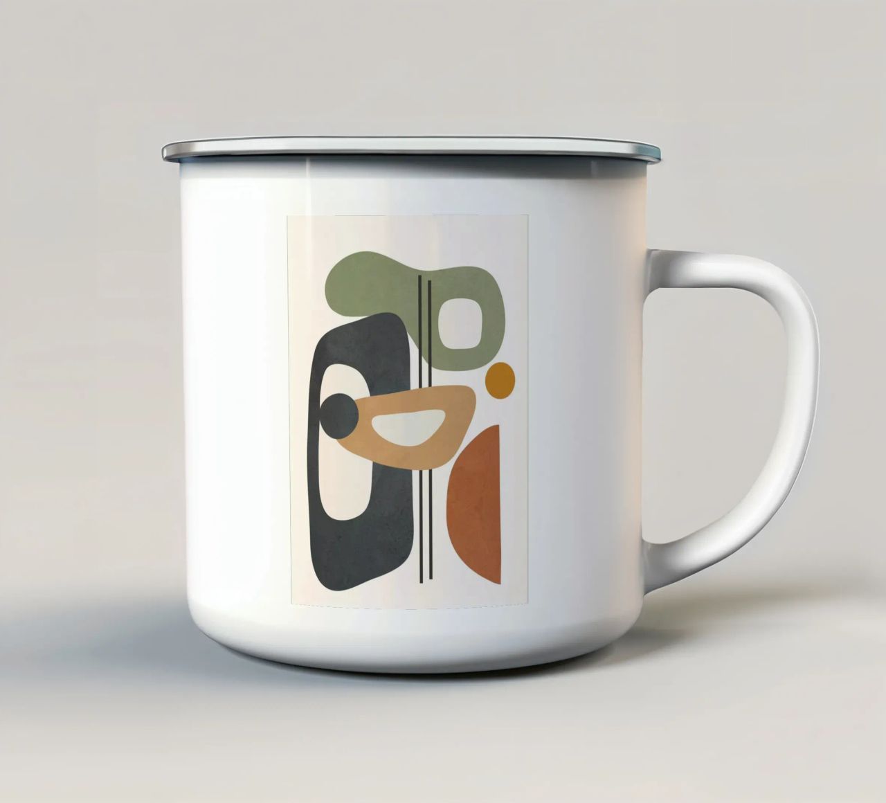 Modern Abstract Shapes 3 tazza in smalto da cityart