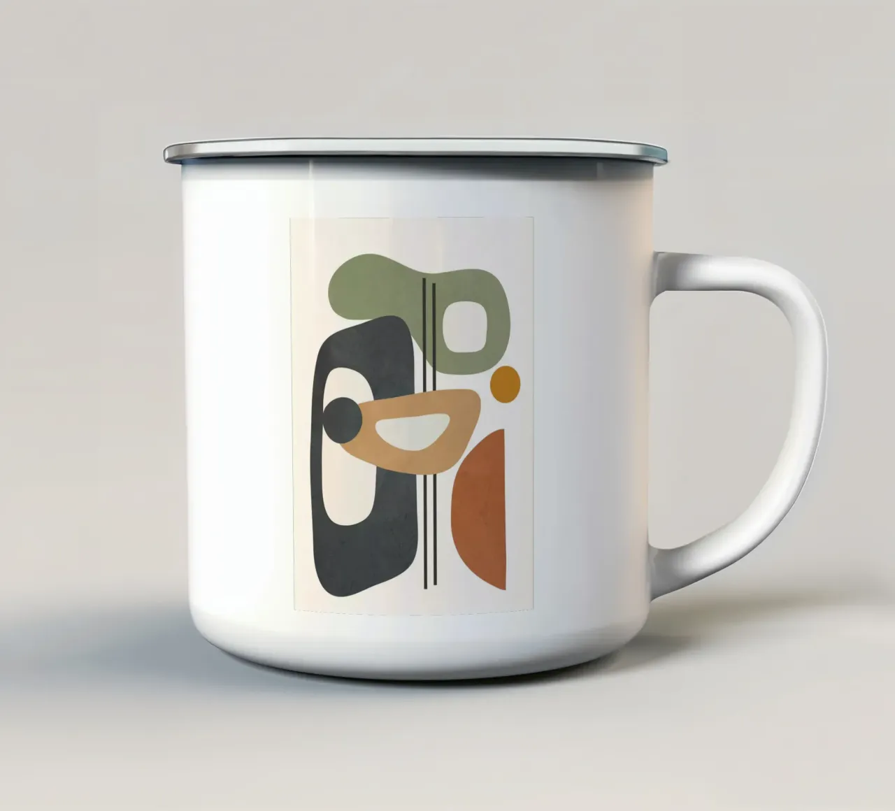 Modern Abstract Shapes 3 tazza in smalto da cityart