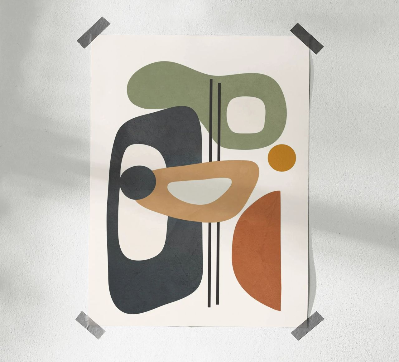 Modern Abstract Shapes 3 carta hahnemühle da cityart
