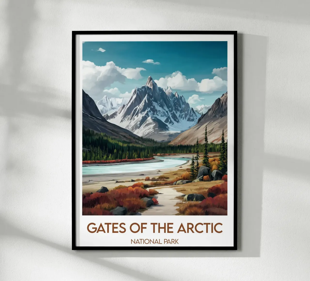 Affiche Gates of the Arctic Parco Nazionale poster con telaio in legno da Frame the World