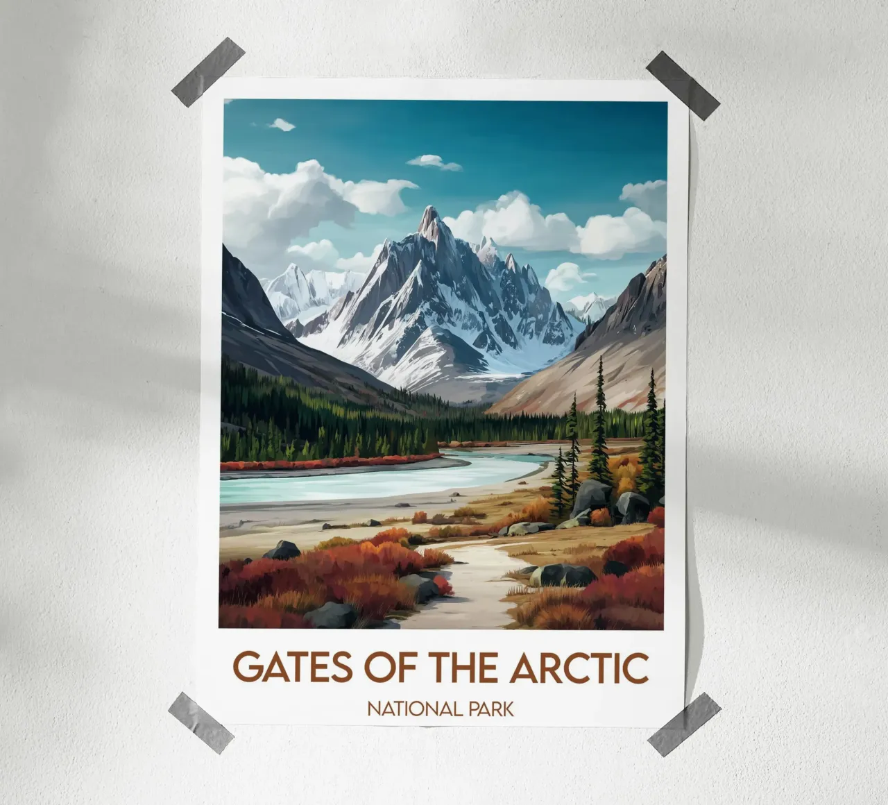 Affiche Gates of the Arctic Parco Nazionale poster con telaio in legno da Frame the World