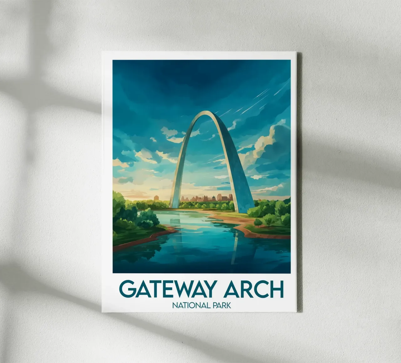 Affiche Nationaal Park Gateway Arch canvas met Baklijst van Frame the World