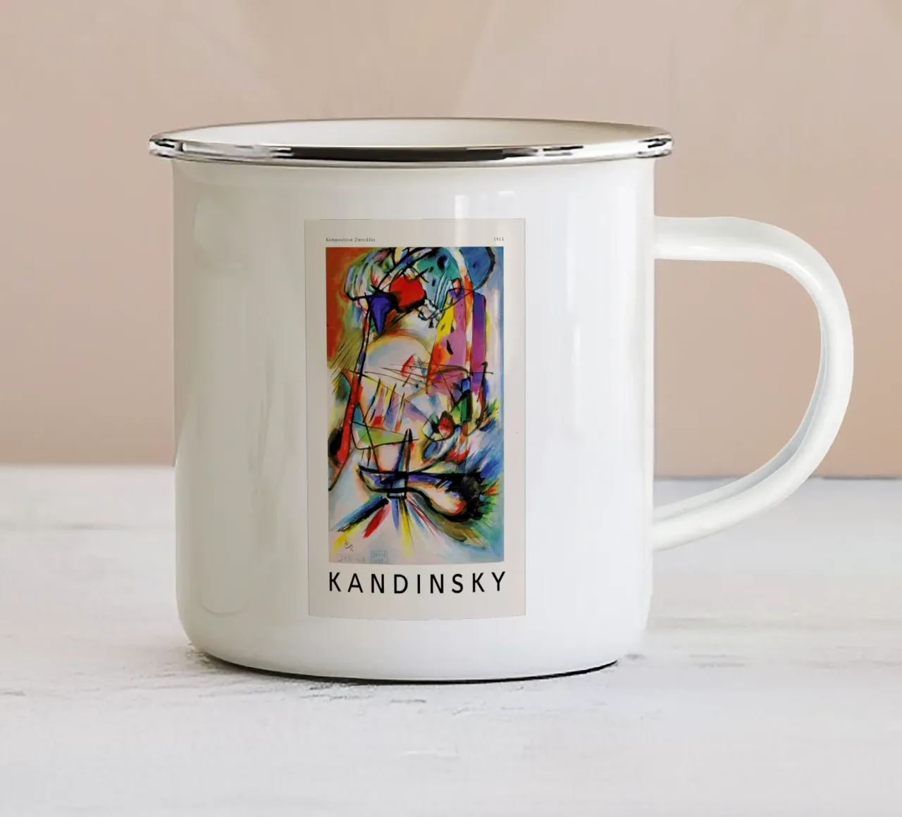 Kandinsky - Komposition Zwecklos enamel mug by ARTOTHEK