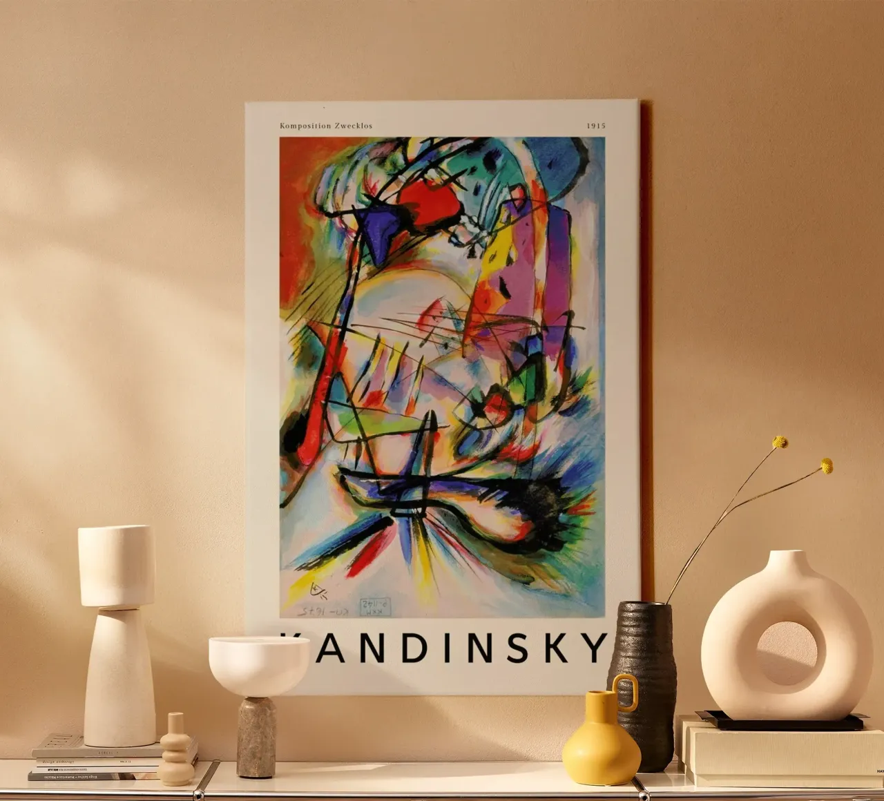 Kandinsky - Komposition Zwecklos tela con Cornice a cassetta da ARTOTHEK