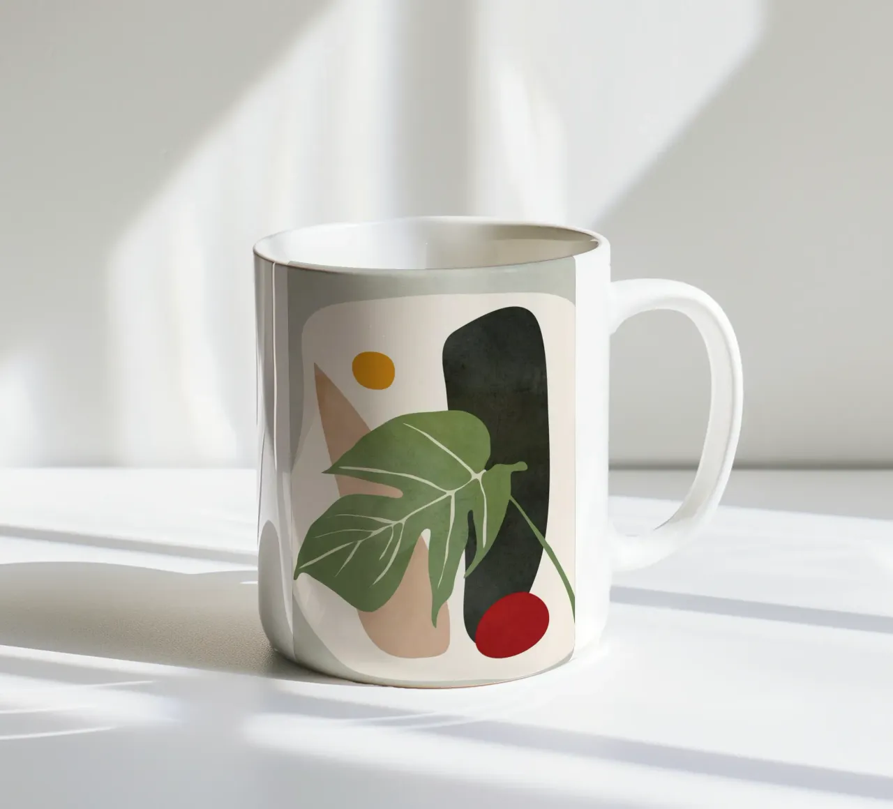 Abstract Monstera Leaf tazza in ceramica da cityart
