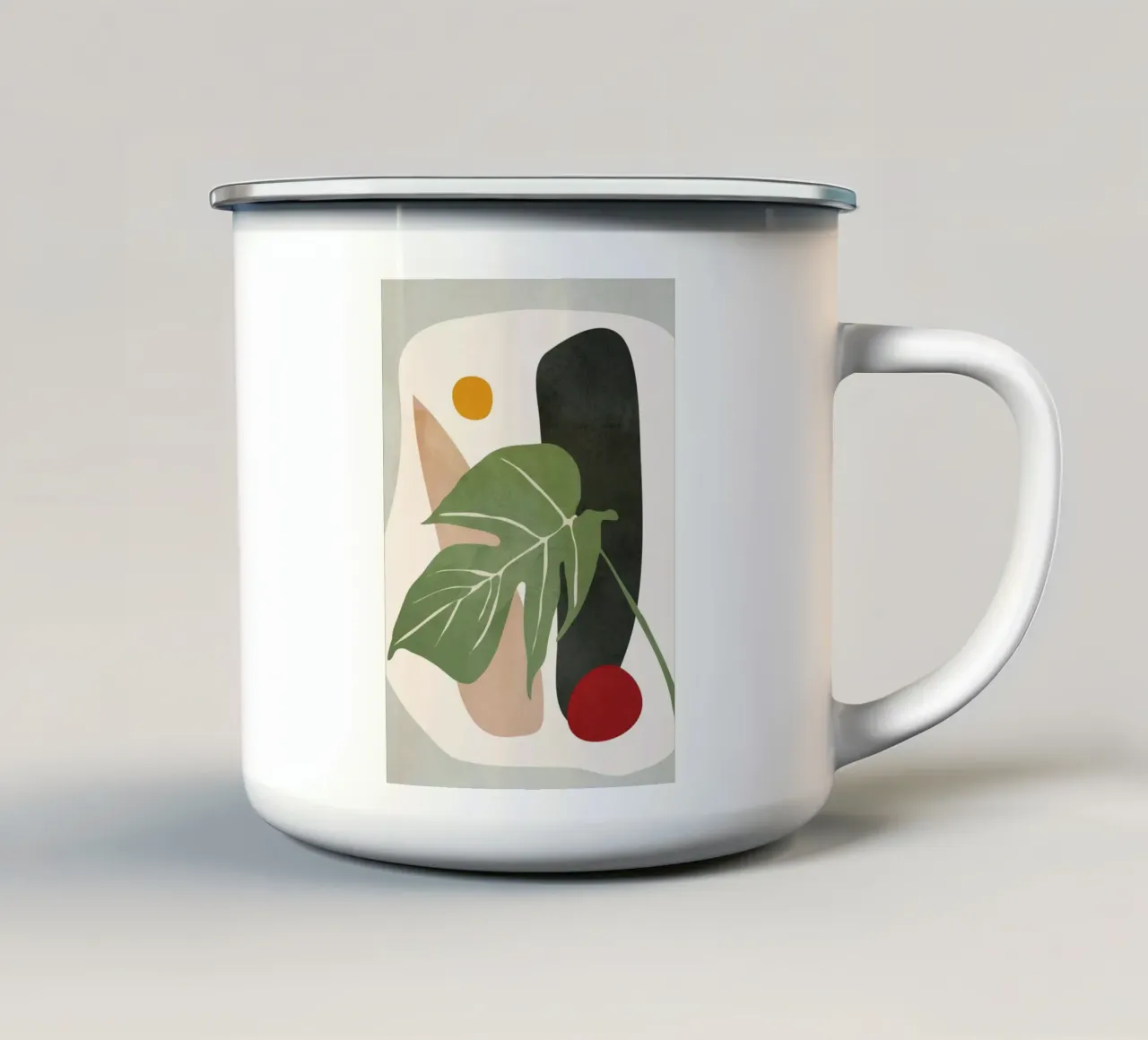 Abstract Monstera Leaf tazza in smalto da cityart