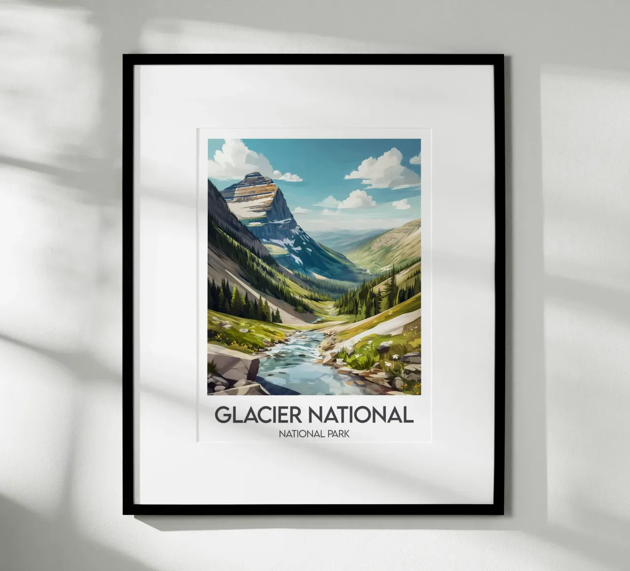 Parco Nazionale dei Ghiacciai poster con telaio in alluminio da Frame the World