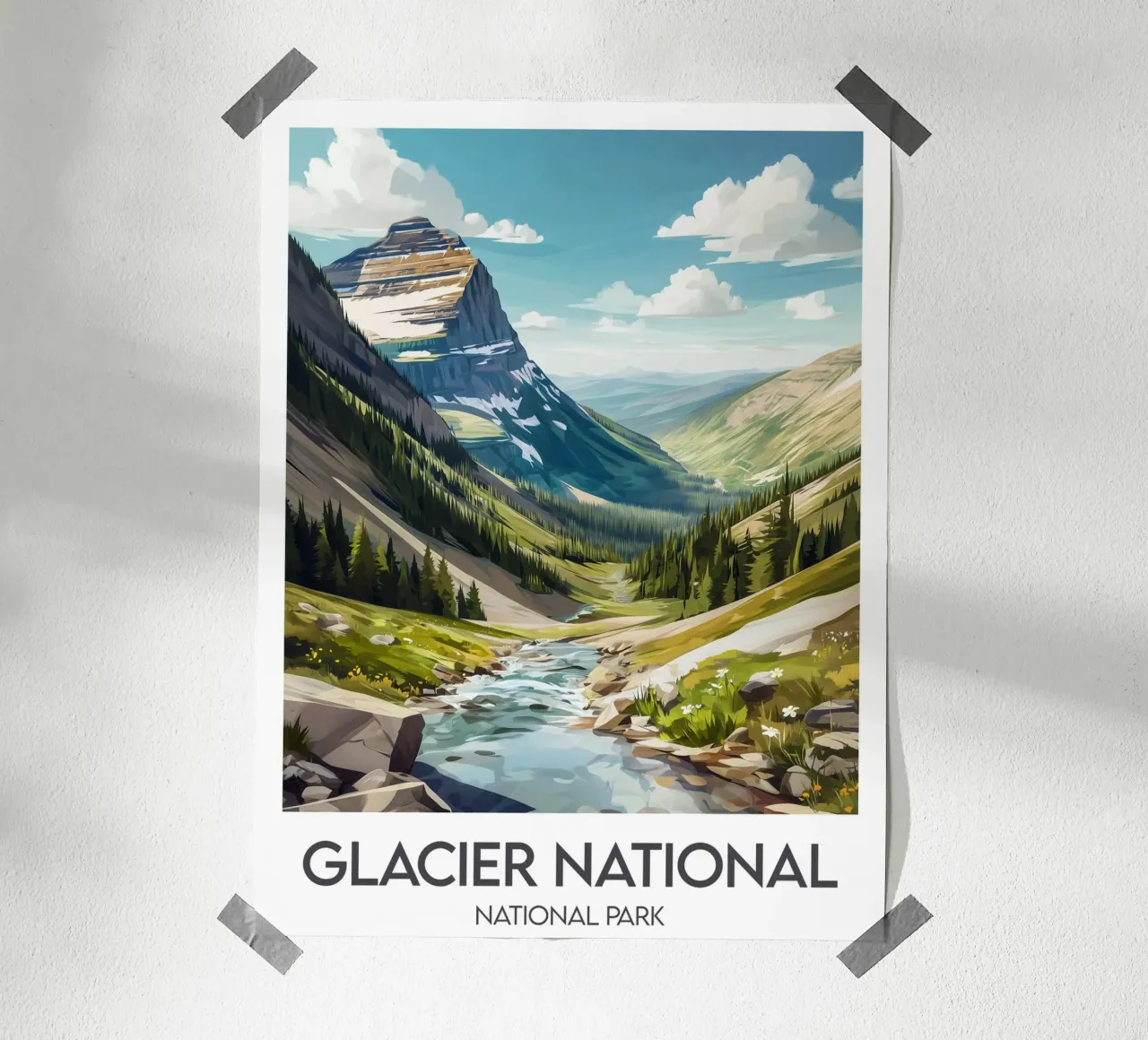 Parco Nazionale dei Ghiacciai poster con telaio in alluminio da Frame the World