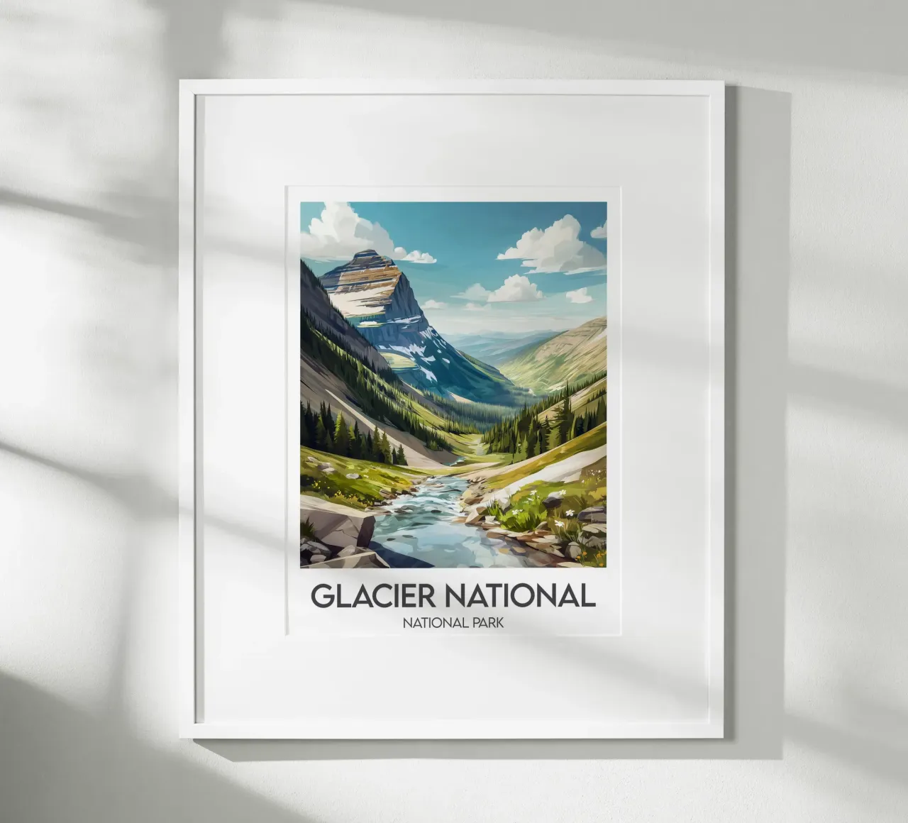 Parco Nazionale dei Ghiacciai poster con telaio in alluminio da Frame the World
