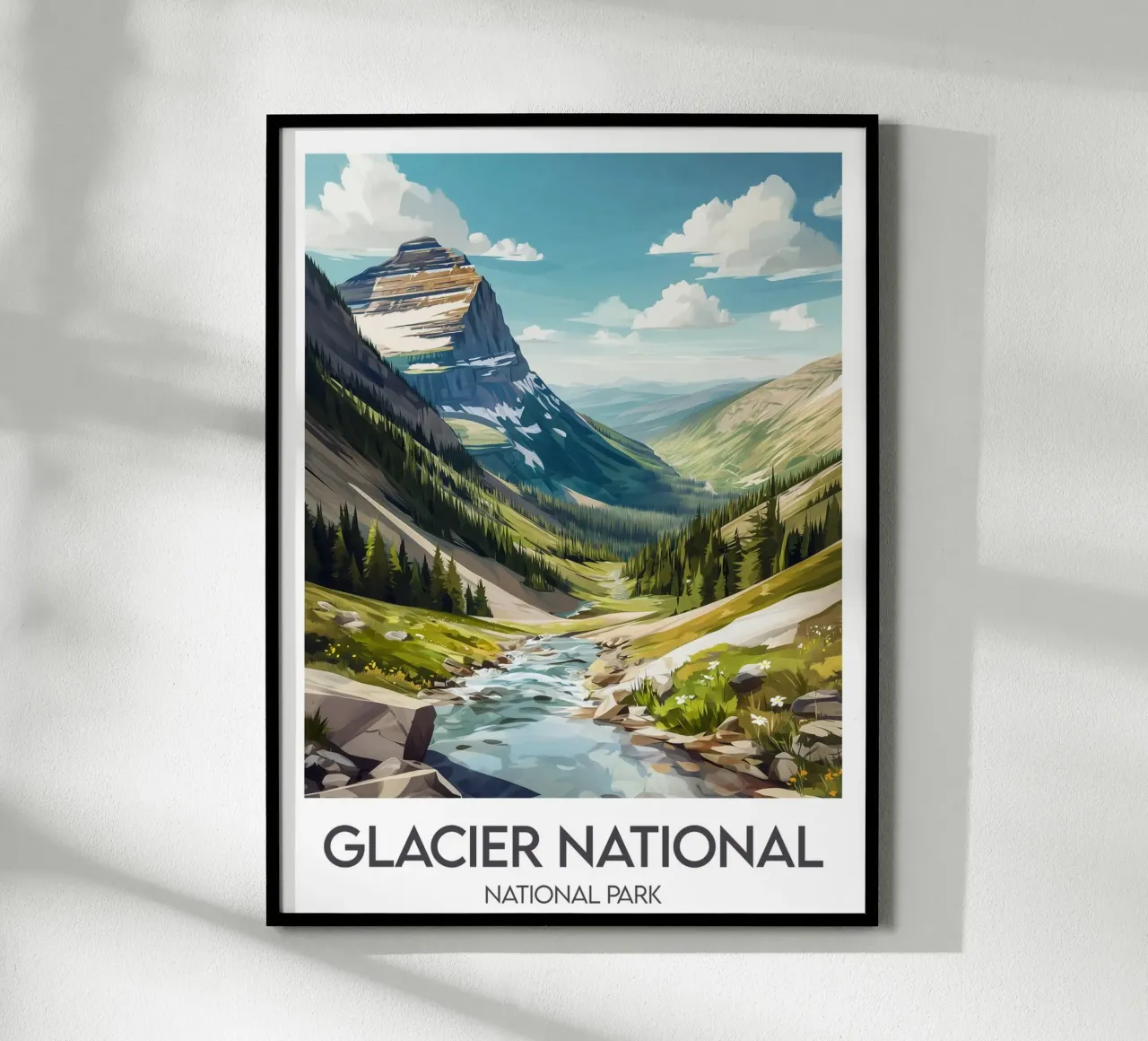 Parco Nazionale dei Ghiacciai poster con telaio in alluminio da Frame the World