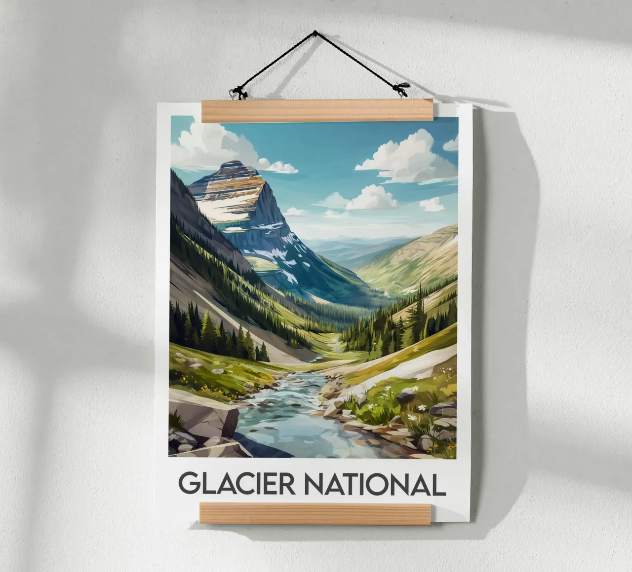 Parco Nazionale dei Ghiacciai poster con telaio in alluminio da Frame the World