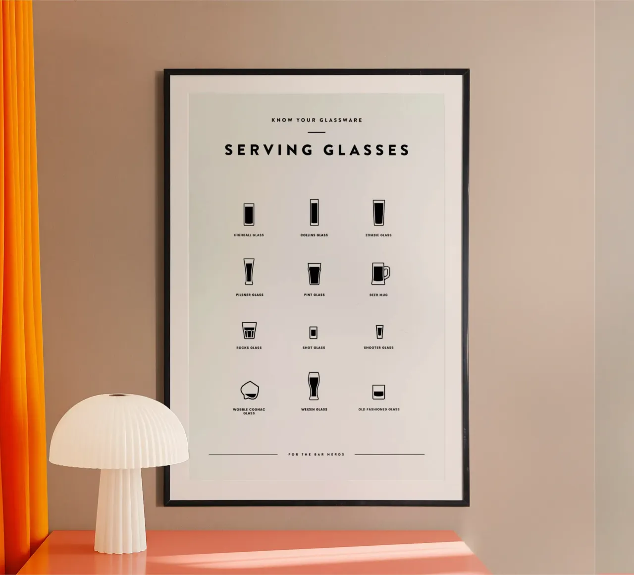Serving Glass Chart poster con telaio in legno da daylight design studio