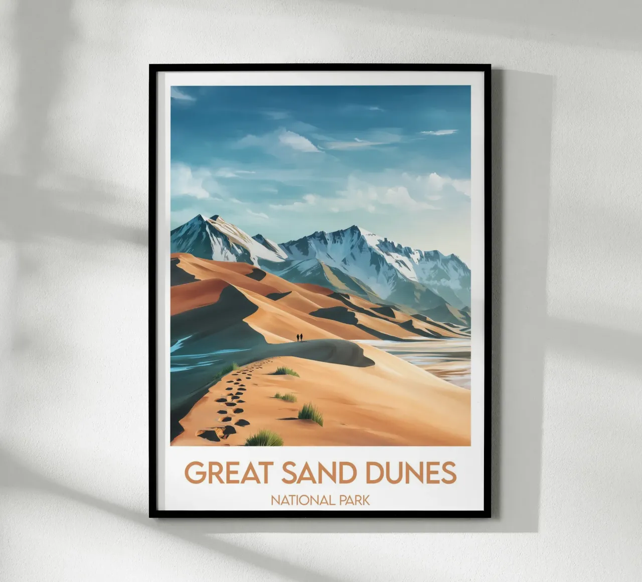 Parco Nazionale delle Grandi Dune di Sabbia poster con telaio in legno da Frame the World