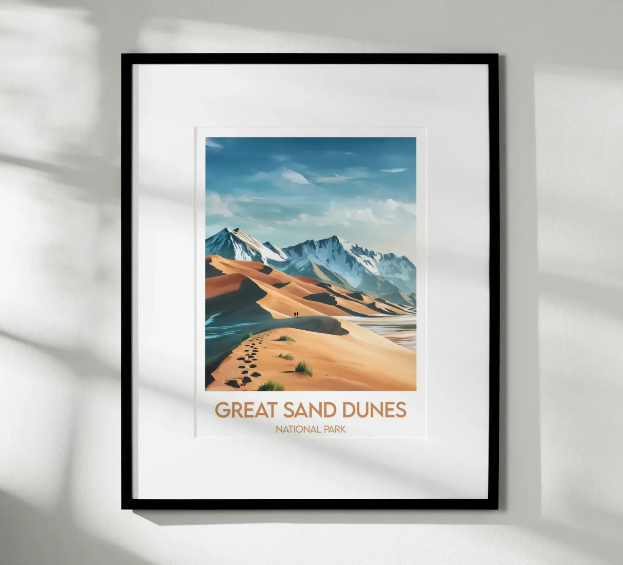 Parco Nazionale delle Grandi Dune di Sabbia poster con telaio in legno da Frame the World