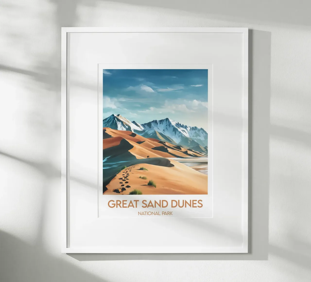 Parco Nazionale delle Grandi Dune di Sabbia poster con telaio in legno da Frame the World