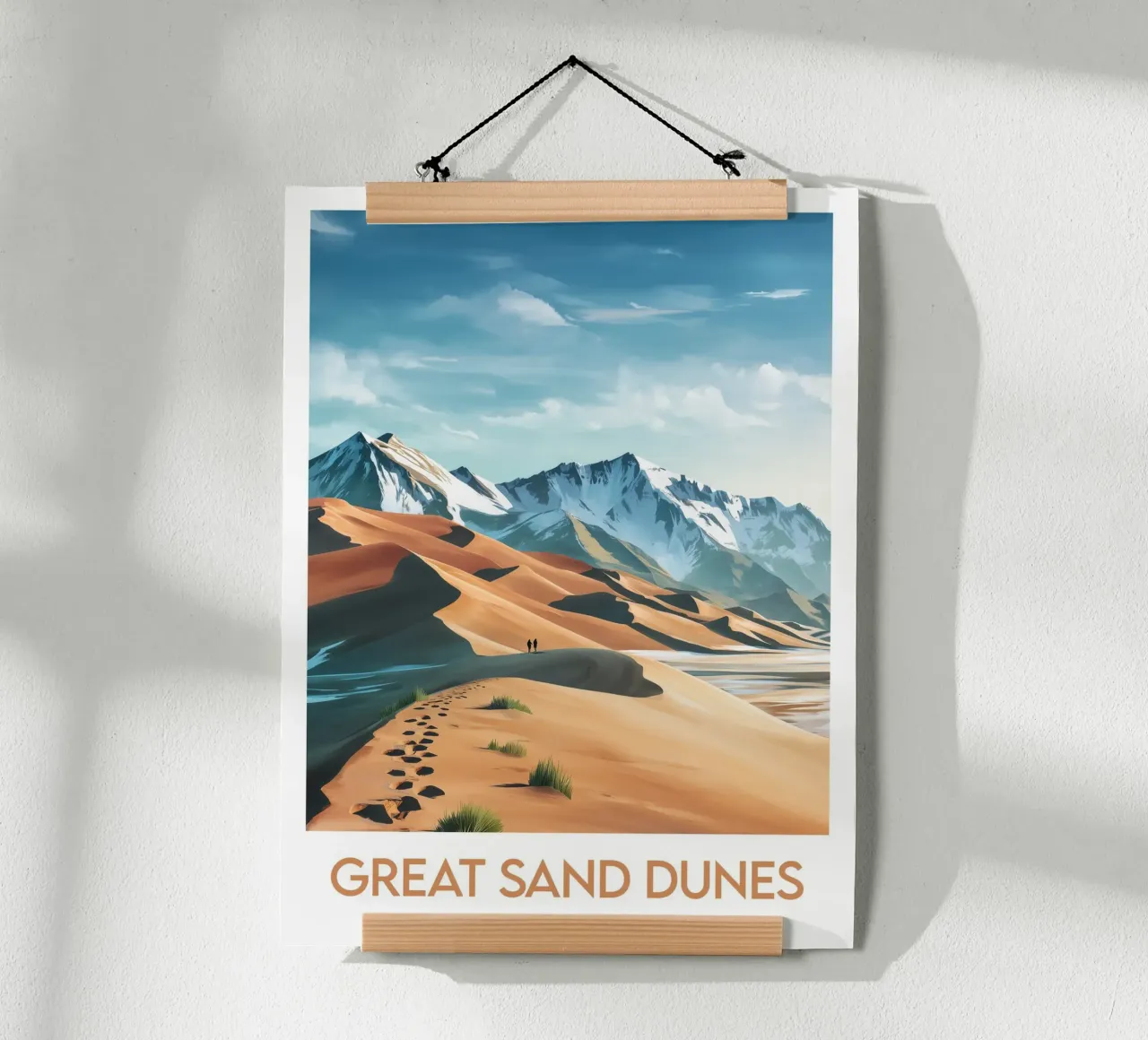 Parco Nazionale delle Grandi Dune di Sabbia poster con telaio in legno da Frame the World