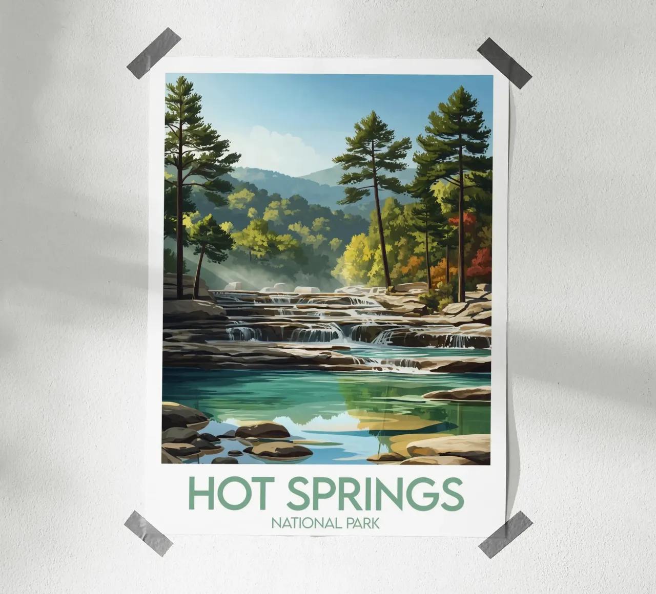 Parco nazionale di Affiche Hot Springs poster da Frame the World