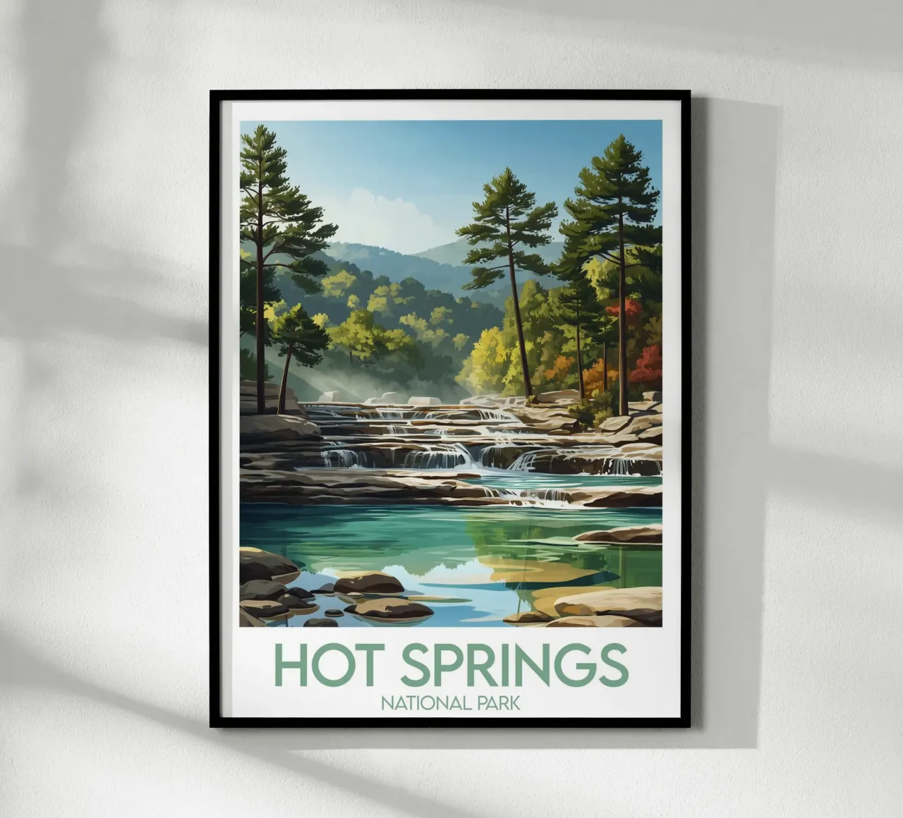 Parco nazionale di Affiche Hot Springs poster da Frame the World