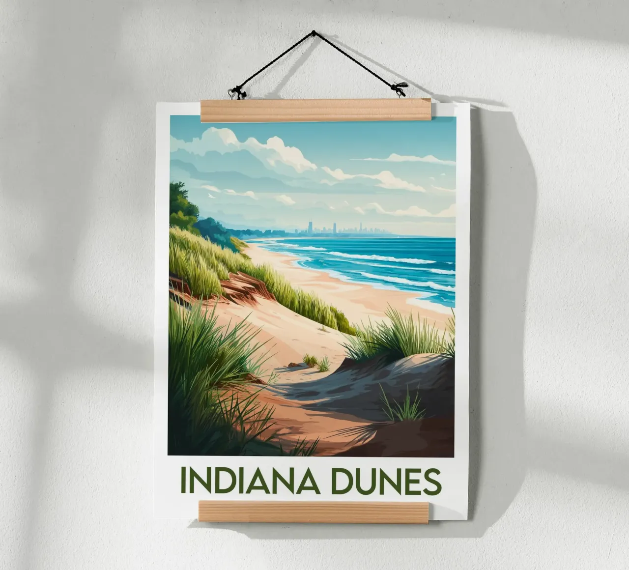 Parco Nazionale delle Dune dell'Indiana poster con telaio in plastica da Frame the World
