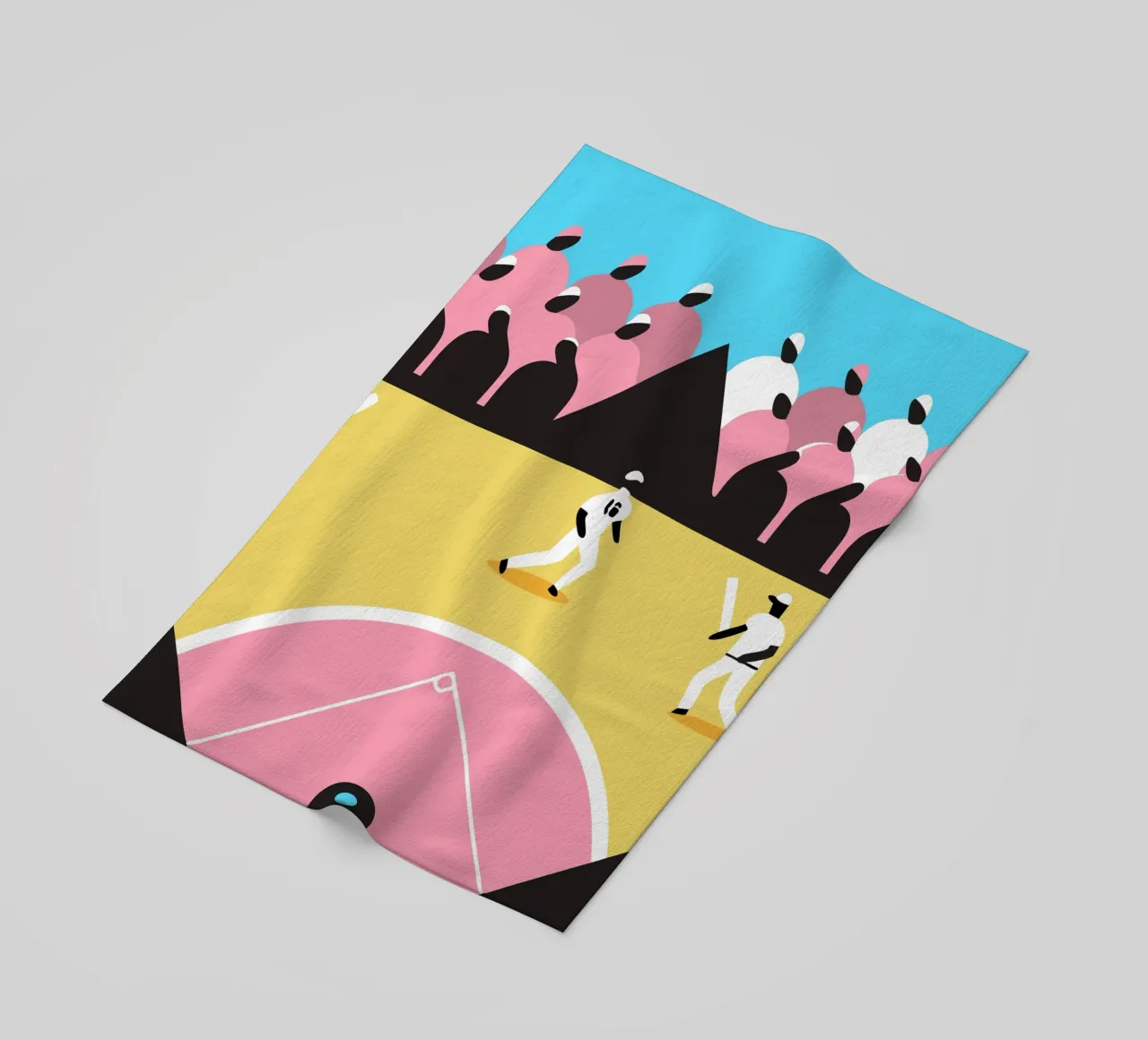 Playing Baseball beach towel by LOOK DIFFERENT