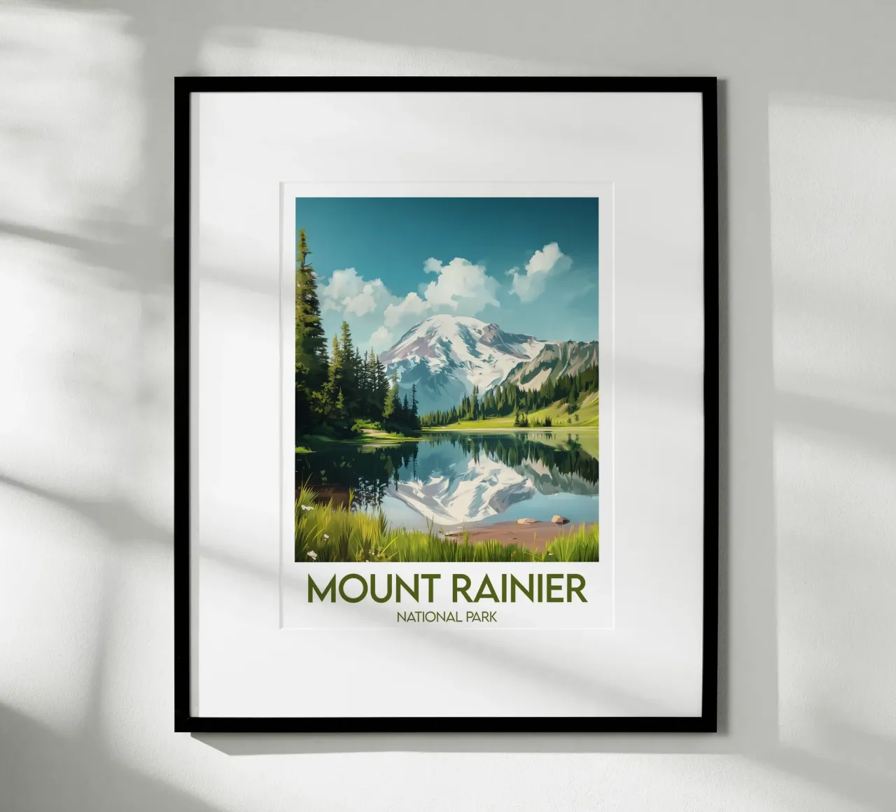 Parco Nazionale del Monte Rainier poster con telaio in alluminio da Frame the World