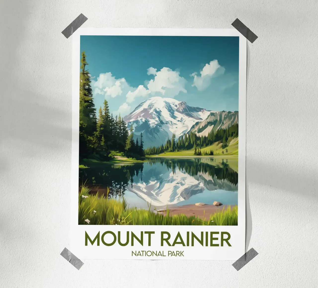 Parco Nazionale del Monte Rainier poster con telaio in alluminio da Frame the World