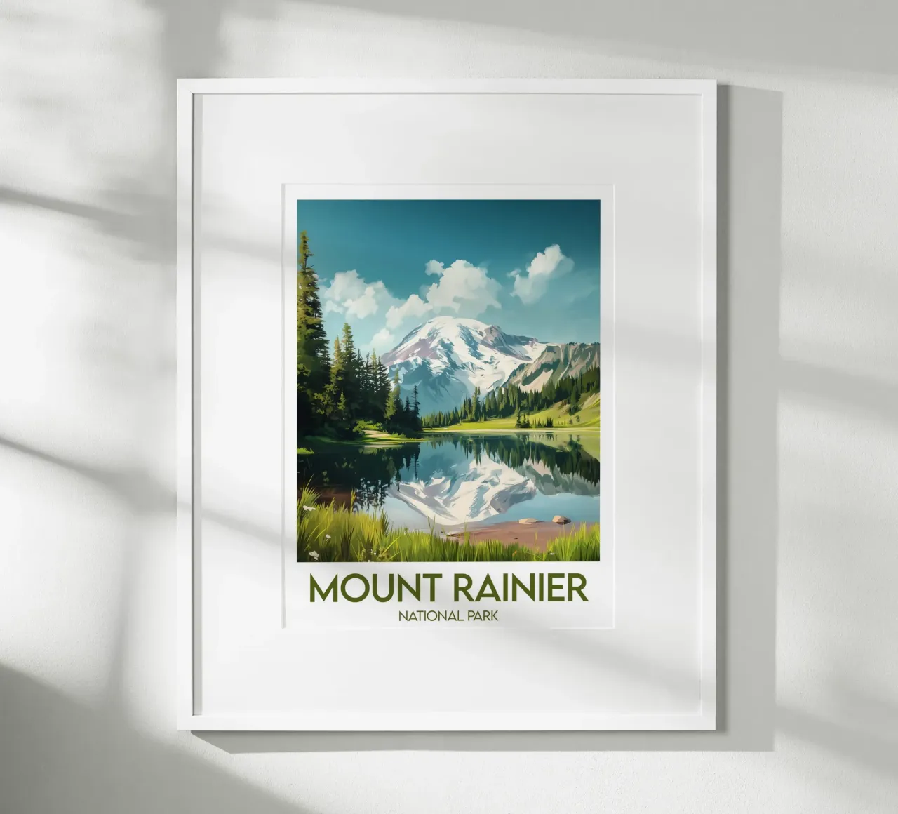 Parco Nazionale del Monte Rainier poster con telaio in alluminio da Frame the World