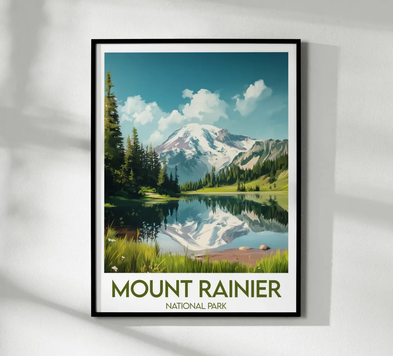 Parco Nazionale del Monte Rainier poster con telaio in alluminio da Frame the World