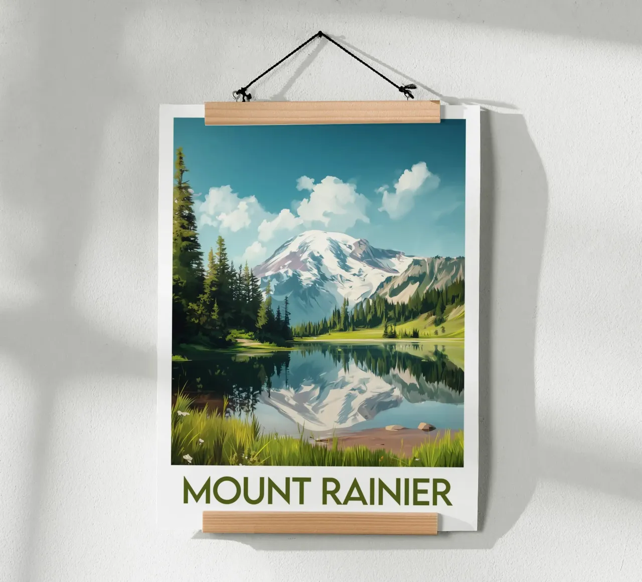 Parco Nazionale del Monte Rainier poster con telaio in alluminio da Frame the World