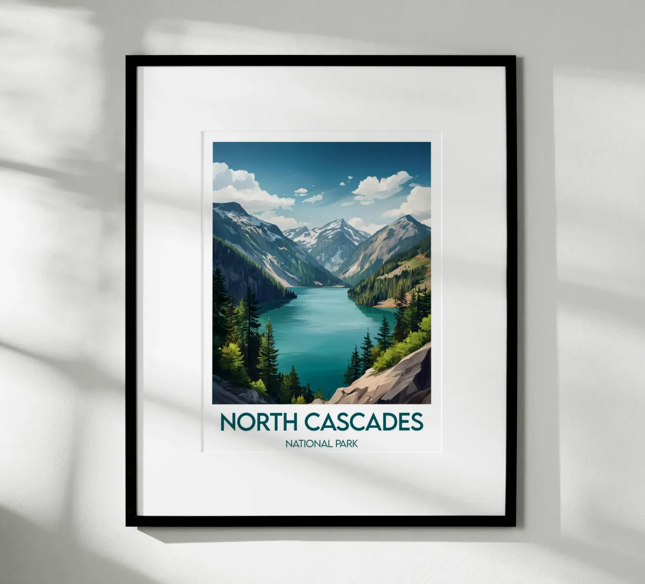 Parco Nazionale delle Cascate Settentrionali poster con telaio in plastica da Frame the World