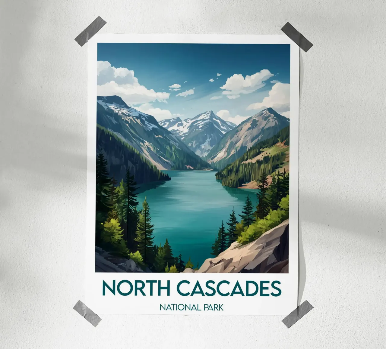 North Cascades National Park poster United States Poster von Frame the World