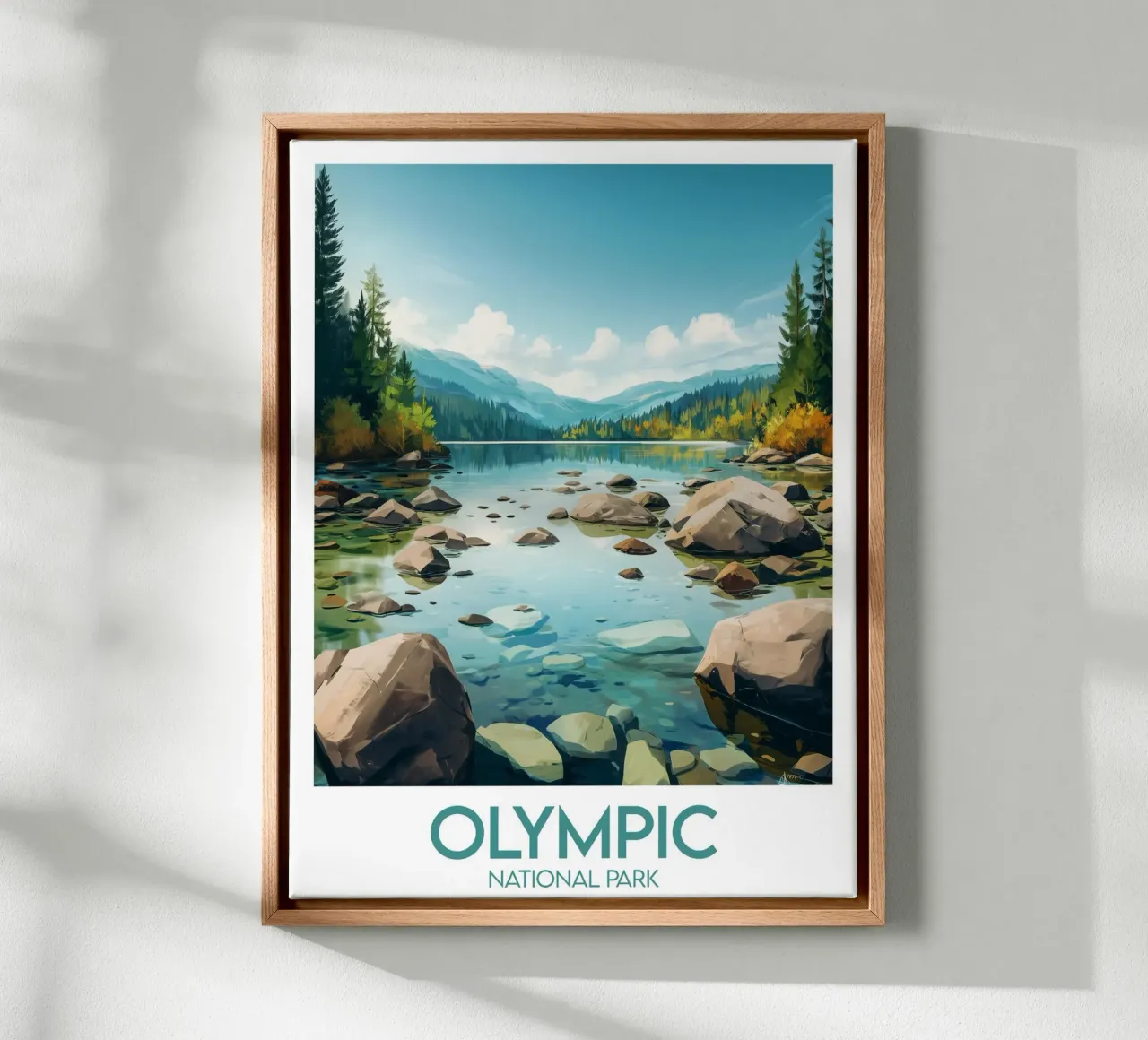 Affiche Olympic National Park tela con Cornice a cassetta da Frame the World