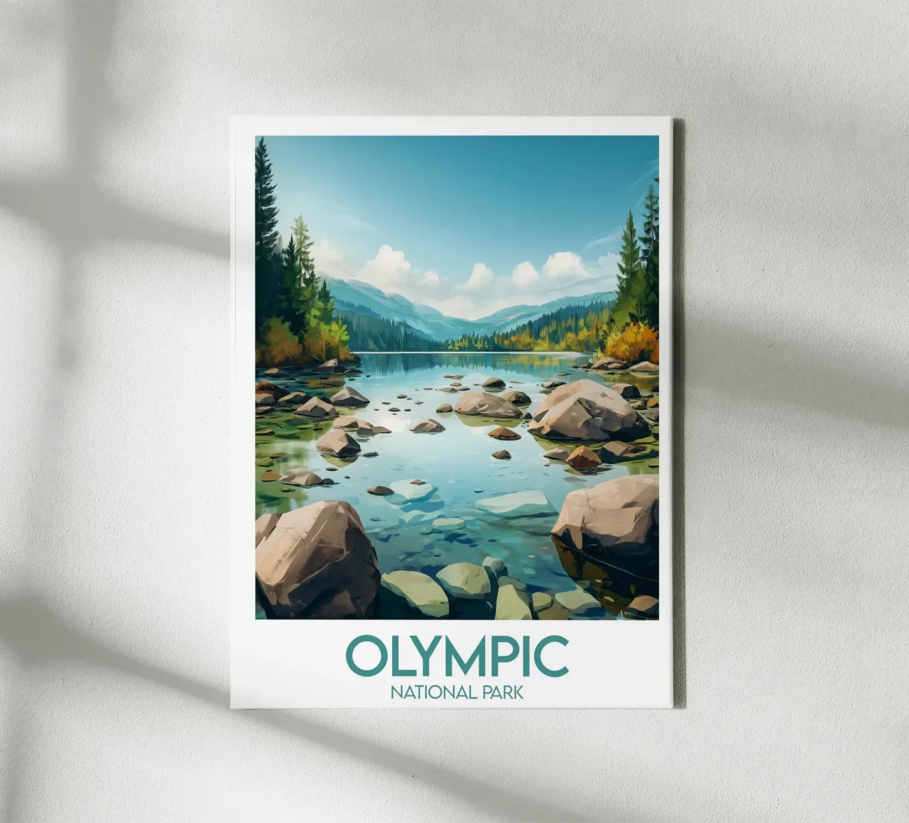 Affiche Olympic National Park tela con Cornice a cassetta da Frame the World