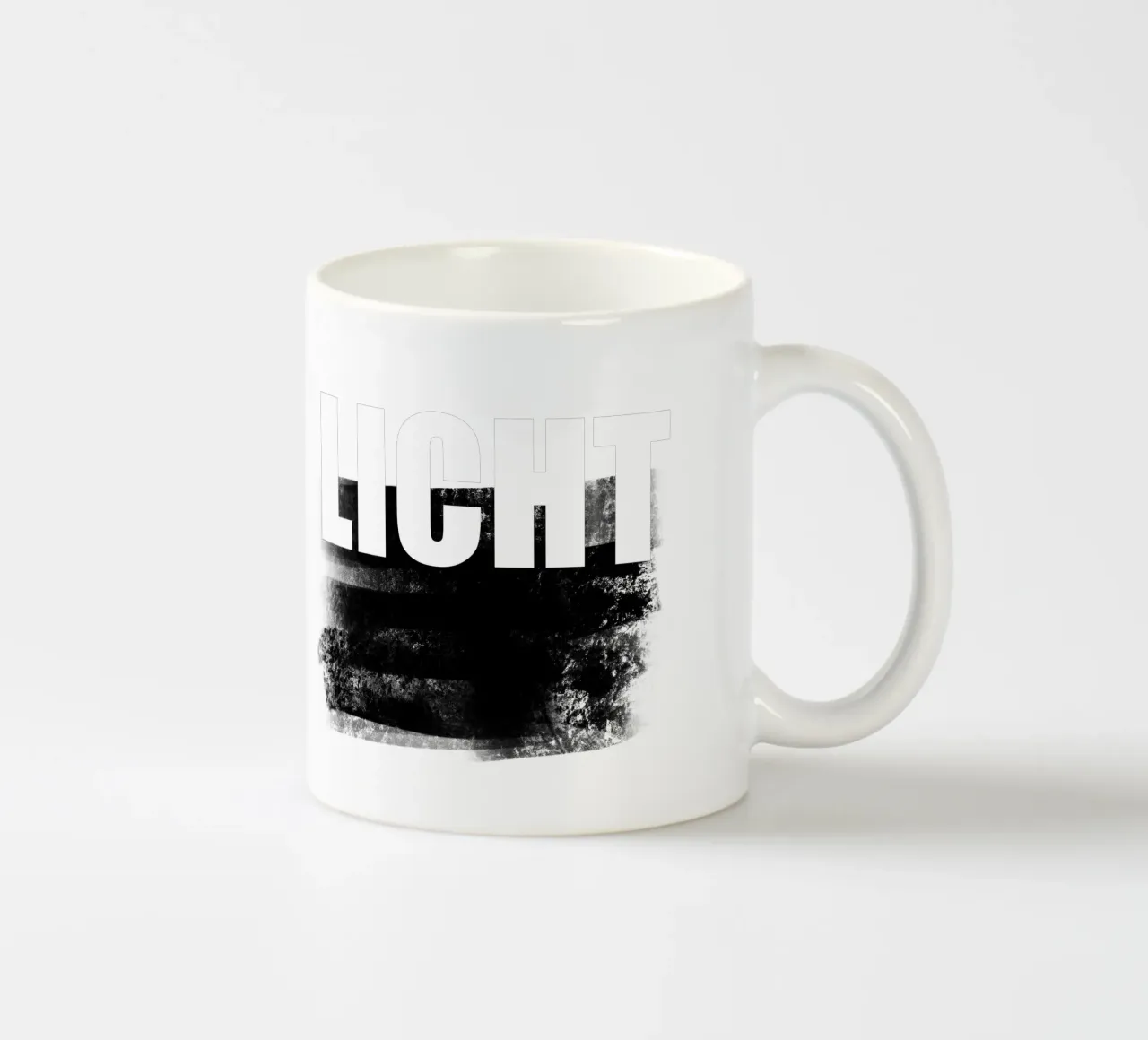 LICHT Typografie Poster Schwarz Weiß minimalistisch Design tazza in ceramica da LIMITED EDITION LETTERS