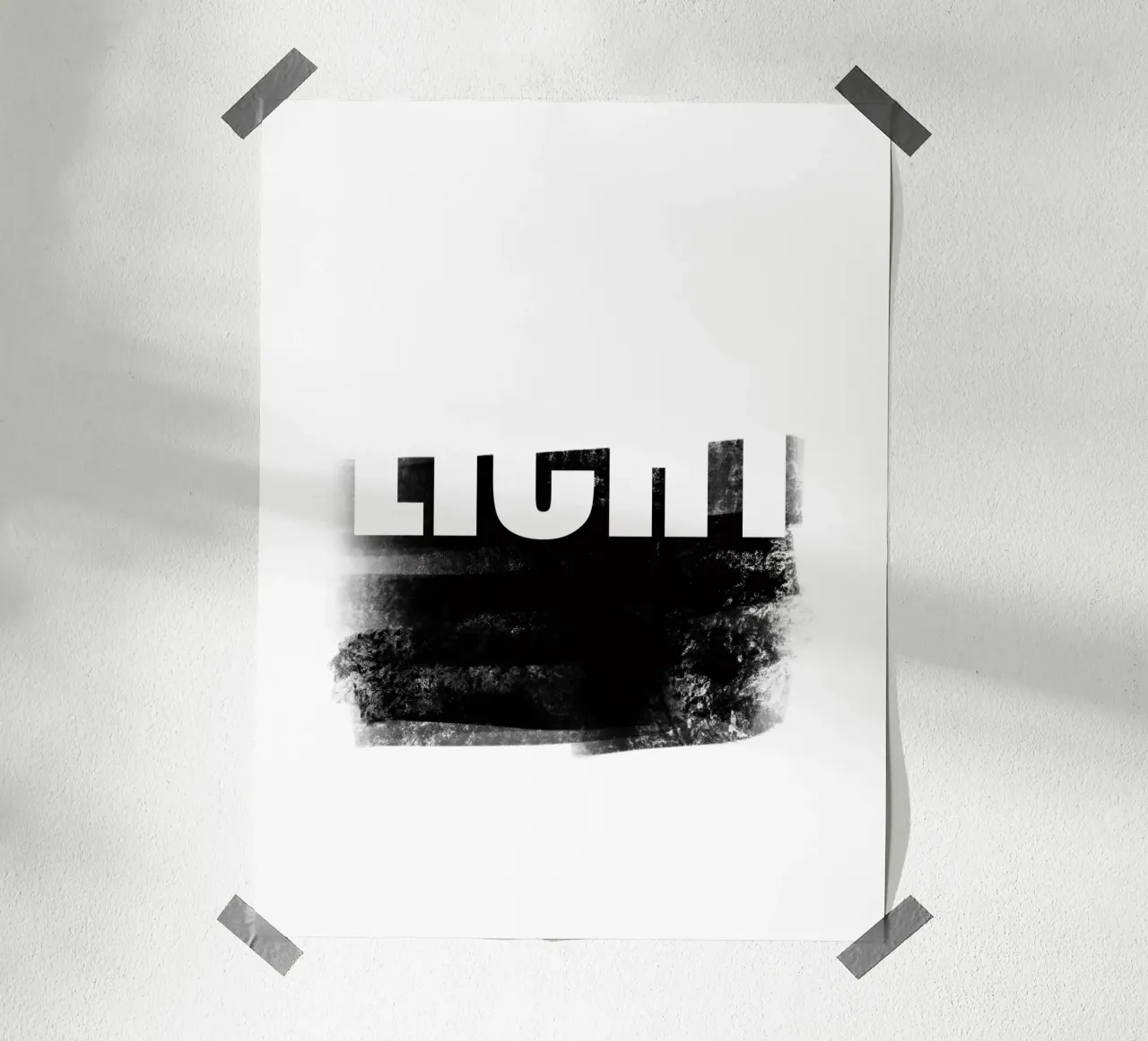 LICHT Typografie Poster Schwarz Weiß minimalistisch Design carta hahnemühle da LIMITED EDITION LETTERS