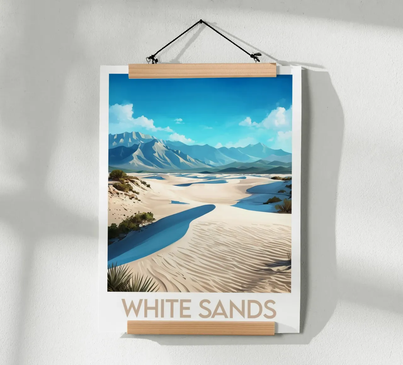 Parco Nazionale delle Sabbie Bianche poster con telaio in legno da Frame the World