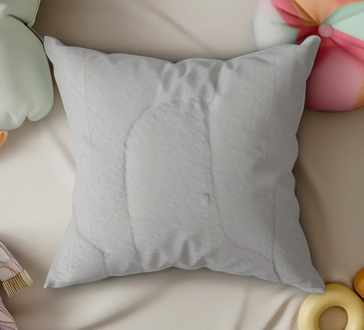 White Textures 3 Abstract Shapes cuscino da Studio Nahili