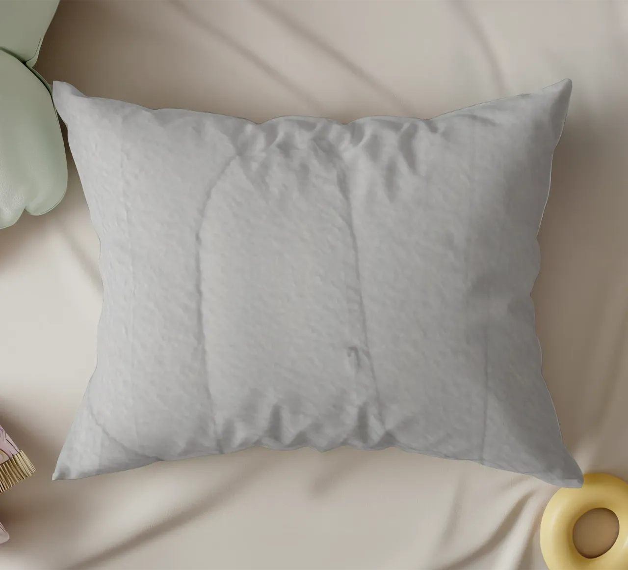 White Textures 3 Abstract Shapes cuscino da Studio Nahili