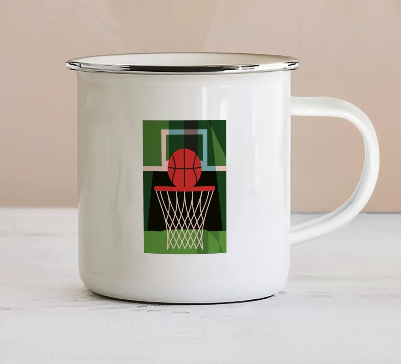 Pallacanestro tazza in smalto da LOOK DIFFERENT