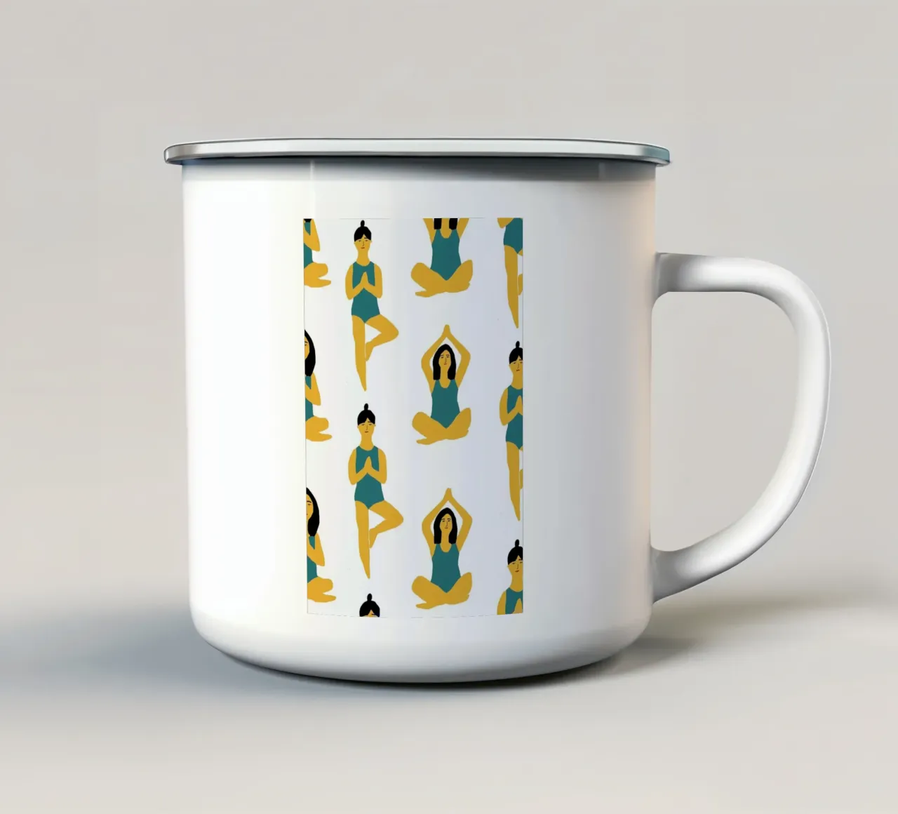 Yoga tazza in smalto da Lora O'Callaghan