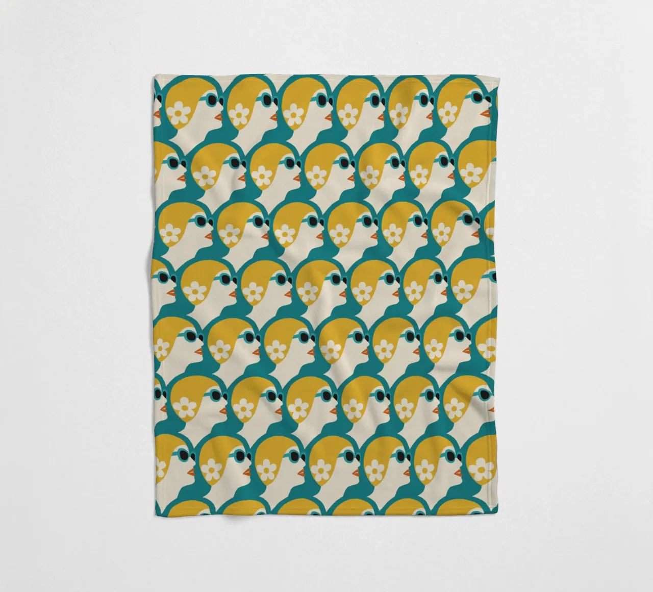 Nuotatore di mare Stile Pop Art Donna retrò con cuffia da bagno Oro verde acqua coperta in pile da Pemilyland