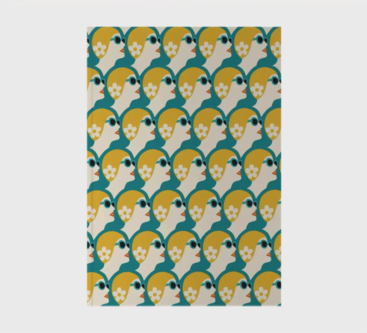 Nageuse en mer Style Pop Art Femme rétro en bonnet de bain Sarcelle Or carnet de notes de Pemilyland