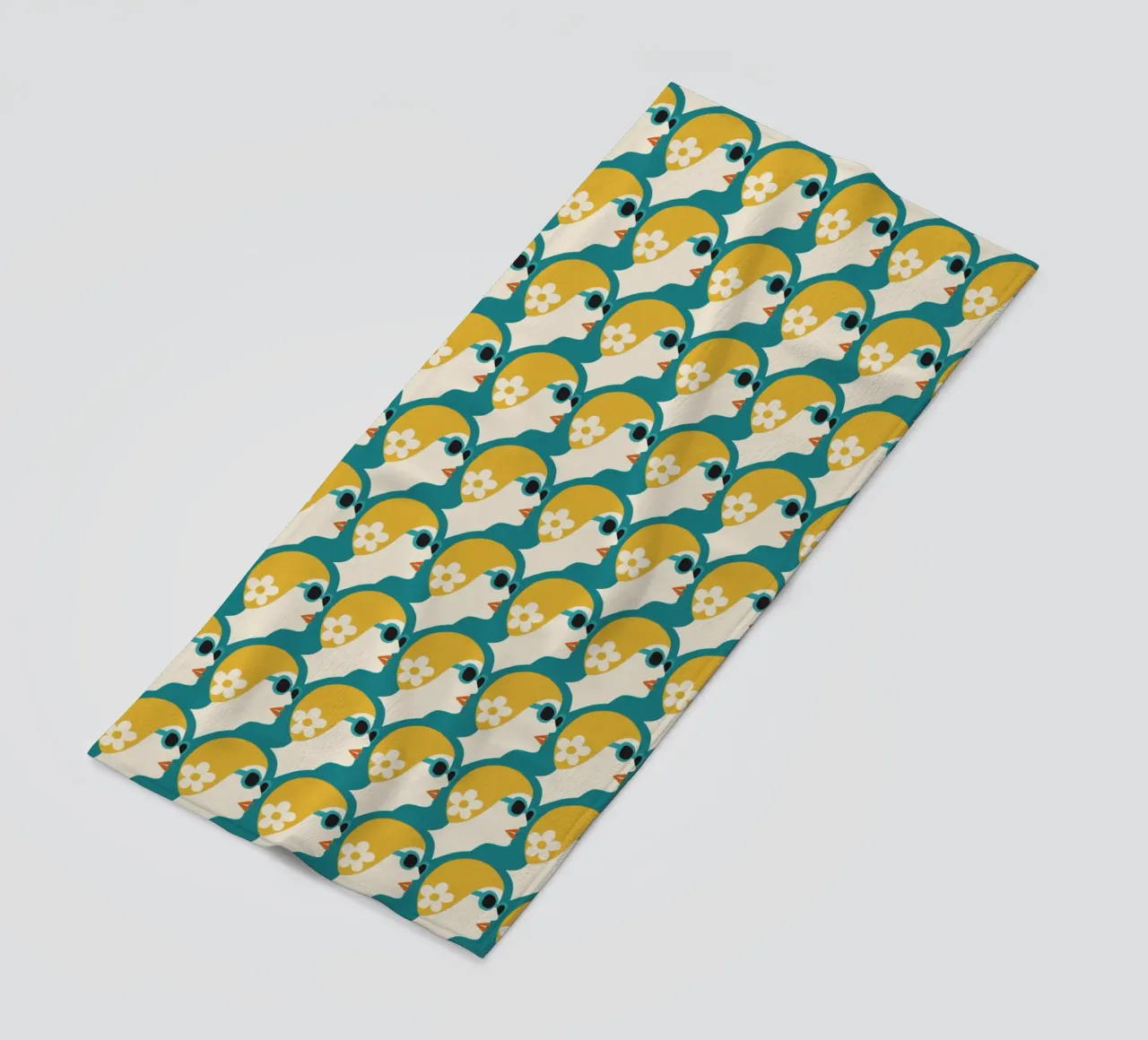 Nuotatore di mare Stile Pop Art Donna retrò con cuffia da bagno Oro verde acqua telo mare da Pemilyland