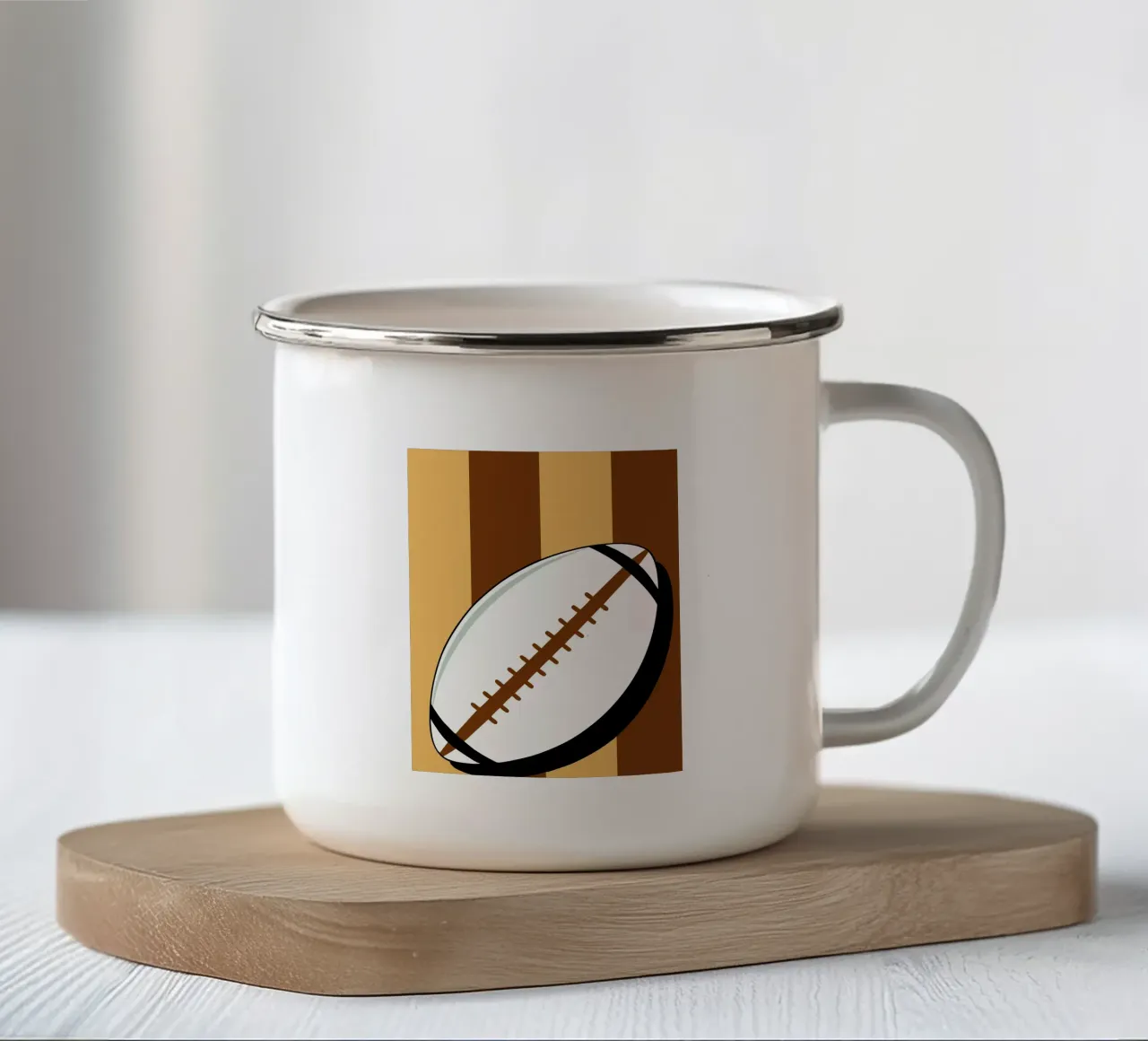Pallone da rugby tazza in smalto da LOOK DIFFERENT