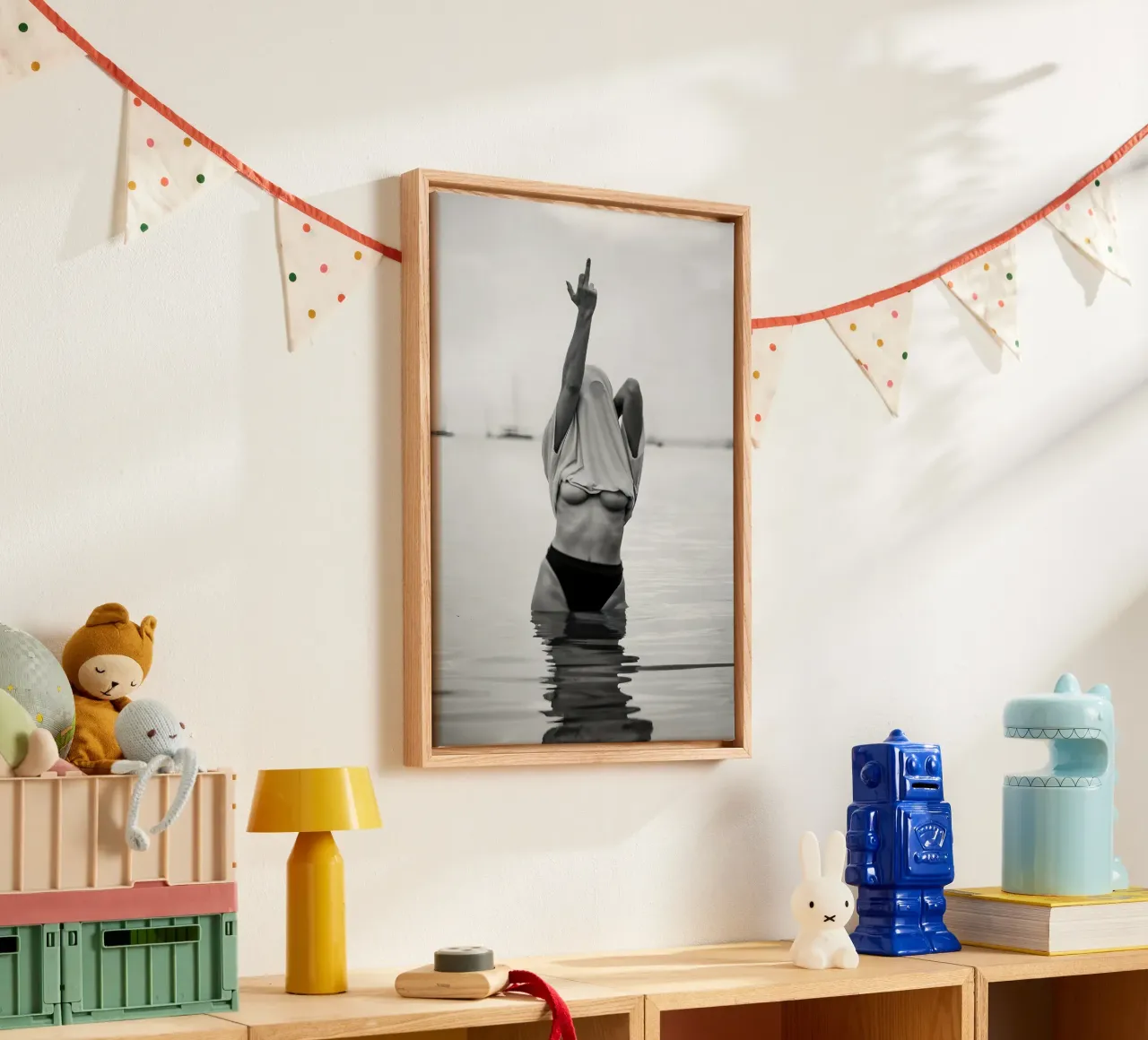 Middelvinger canvas met Baklijst van Takeme