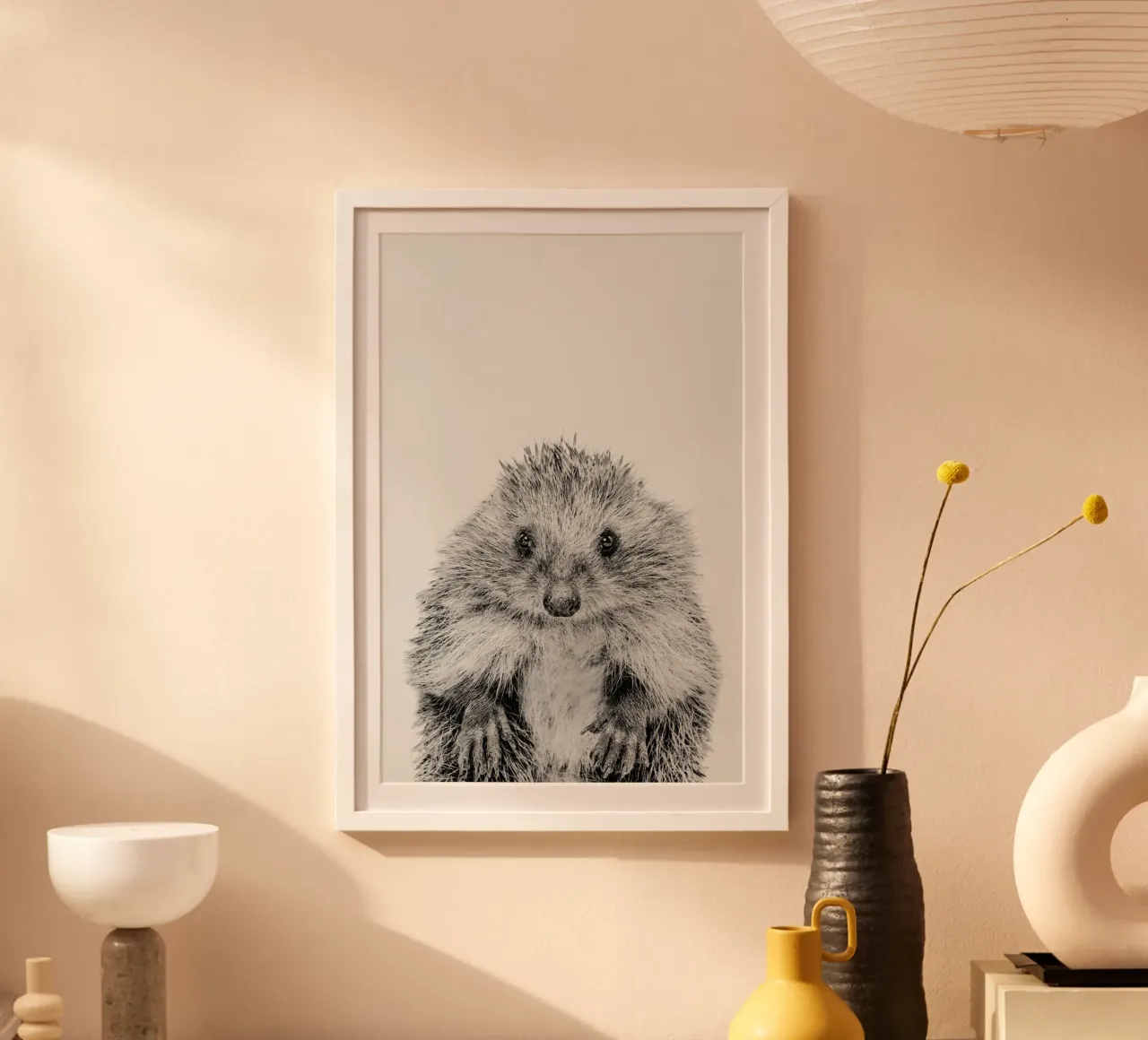 Hedgehog Classic poster con telaio in plastica da Paws & Claws